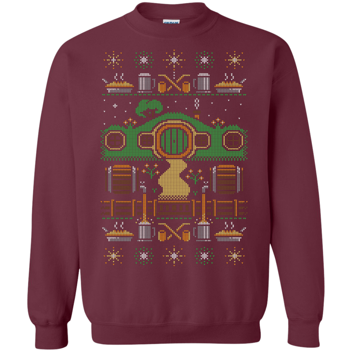 Sweatshirts Maroon / Small Christmas Shire Crewneck Sweatshirt