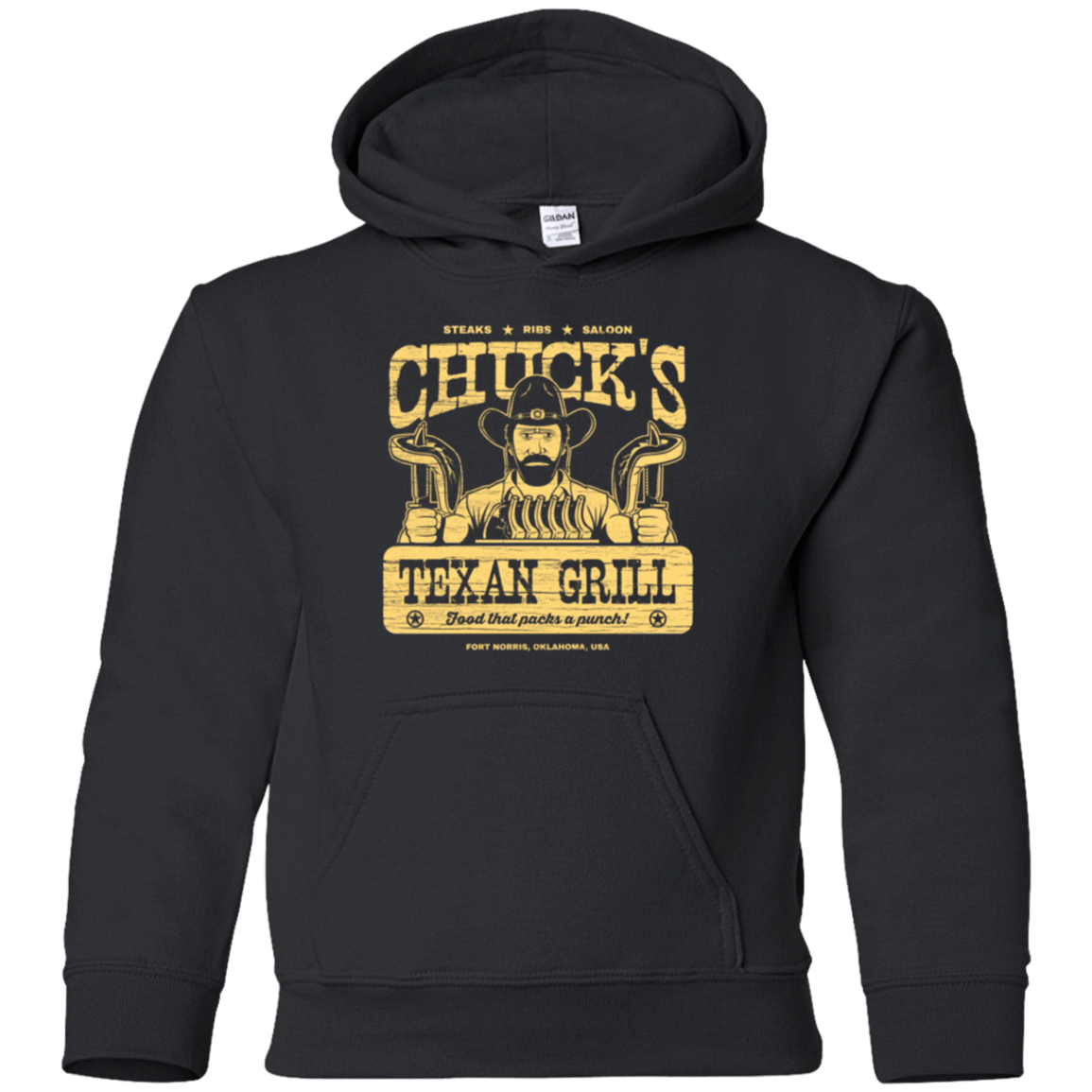 Sweatshirts Black / YS Chucks Texan Grill Youth Hoodie