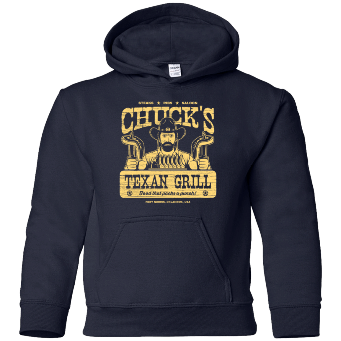 Sweatshirts Navy / YS Chucks Texan Grill Youth Hoodie