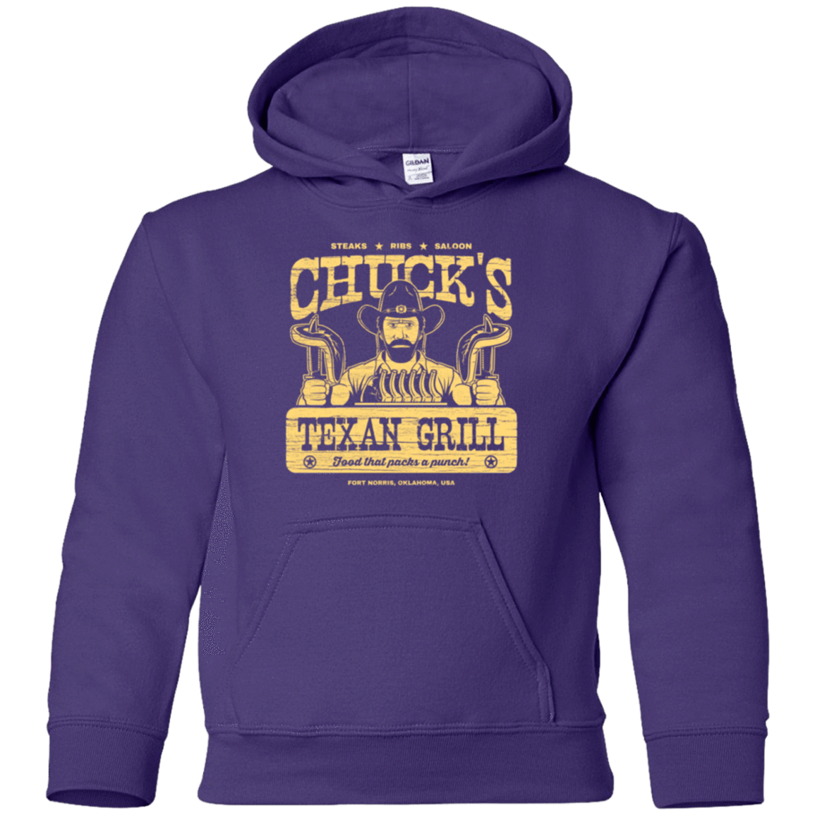 Sweatshirts Purple / YS Chucks Texan Grill Youth Hoodie