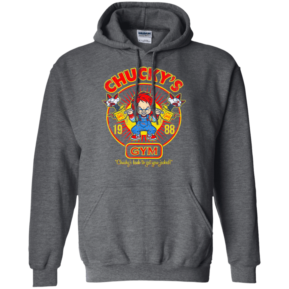 Sweatshirts Dark Heather / S Chucky's Gym Pullover Hoodie