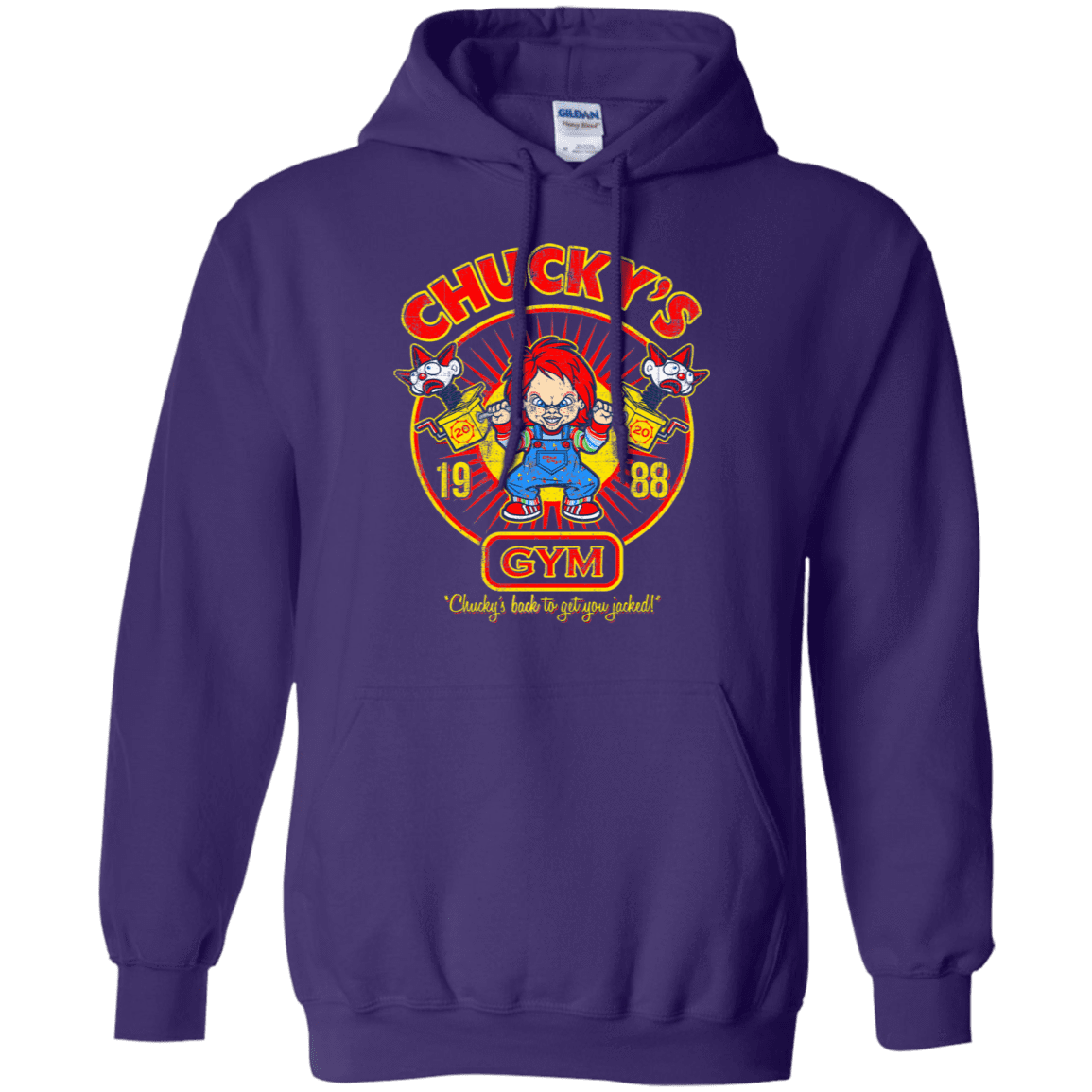Sweatshirts Purple / S Chucky's Gym Pullover Hoodie