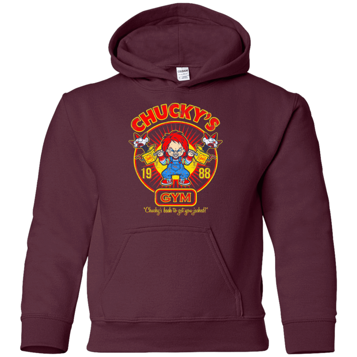 Sweatshirts Maroon / YS Chucky's Gym Youth Hoodie
