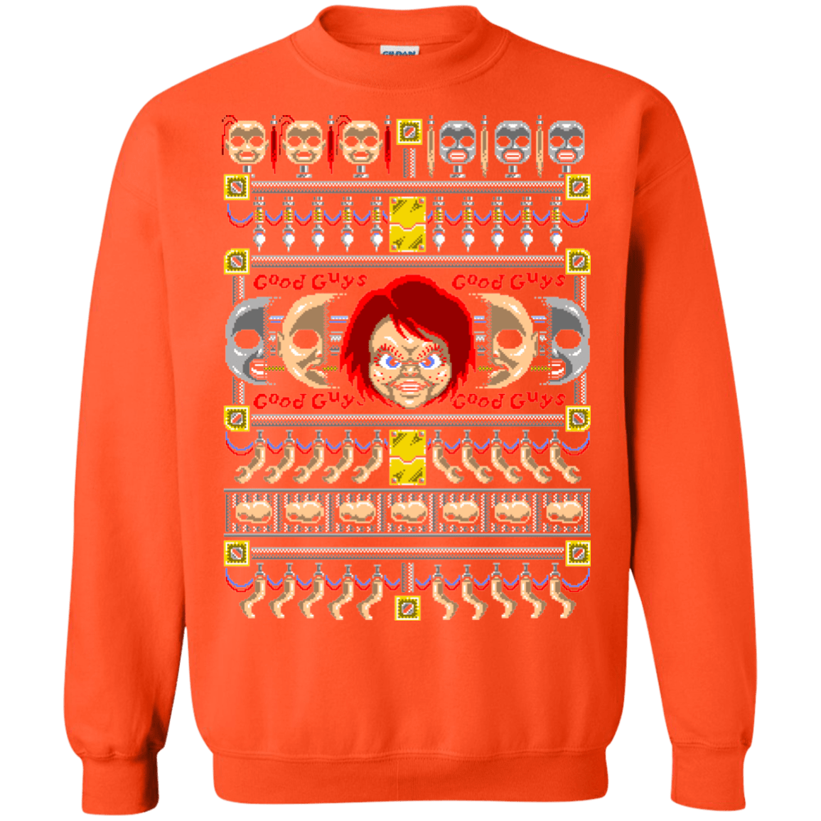 Sweatshirts Orange / Small Chucky ugly sweater Crewneck Sweatshirt