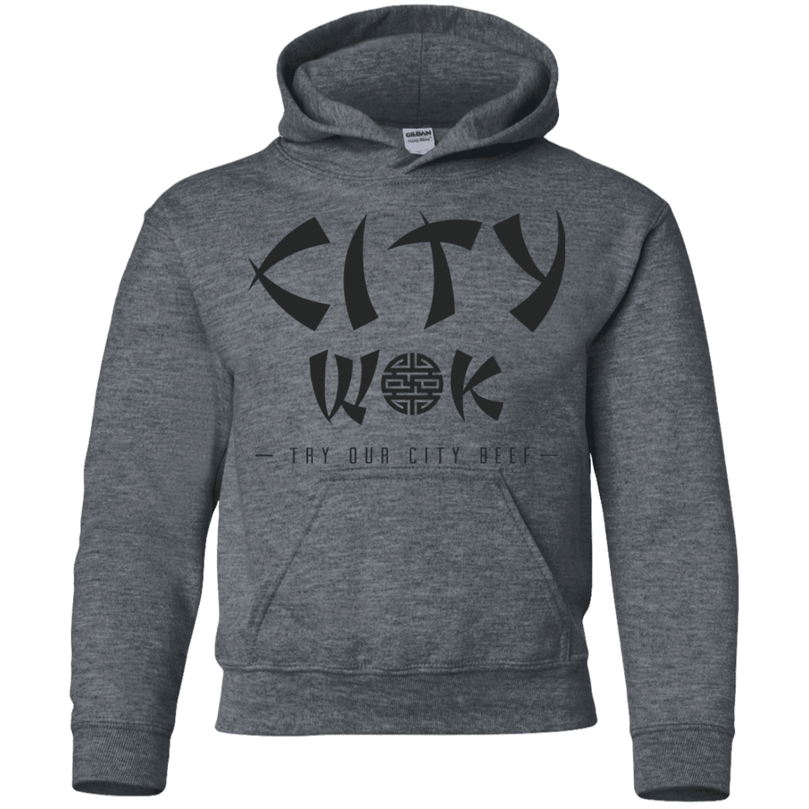 Sweatshirts Dark Heather / YS City Wok Youth Hoodie