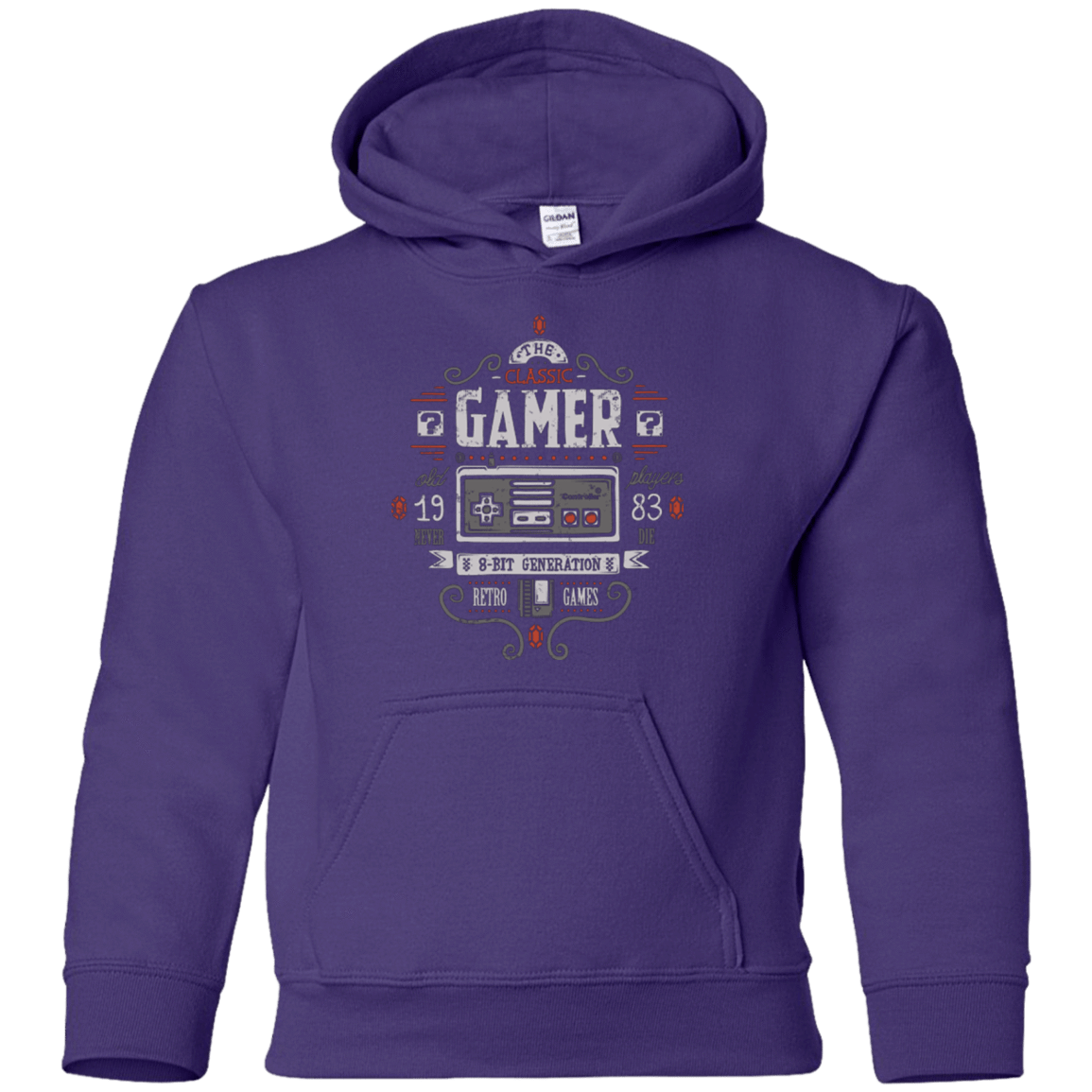 Sweatshirts Purple / YS Classic Gamer Youth Hoodie