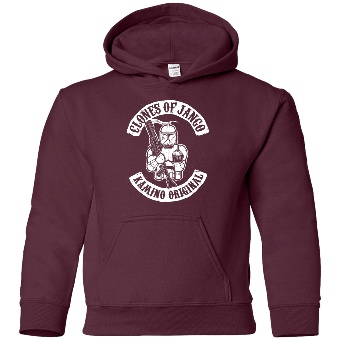 Sweatshirts Maroon / YS Clones of Jango Youth Hoodie