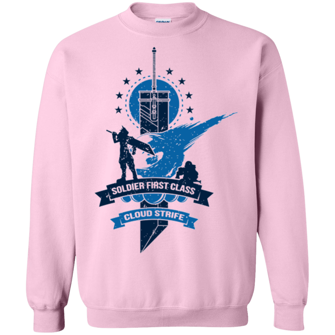 Sweatshirts Light Pink / Small Cloud Strife White Crewneck Sweatshirt