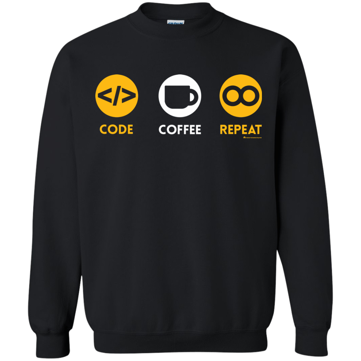 Sweatshirts Black / Small Code Coffee Repeat Crewneck Sweatshirt