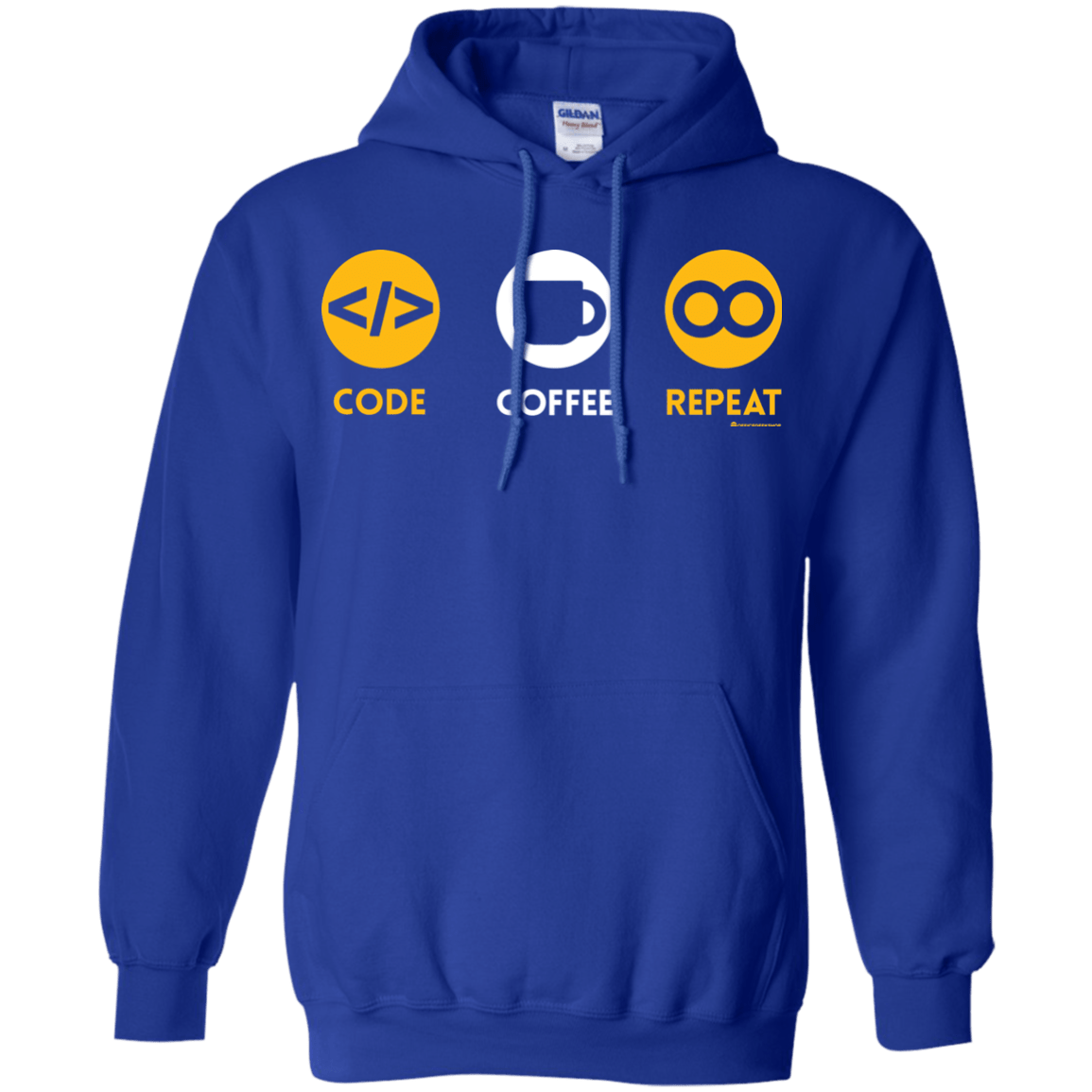 Sweatshirts Royal / Small Code Coffee Repeat Pullover Hoodie