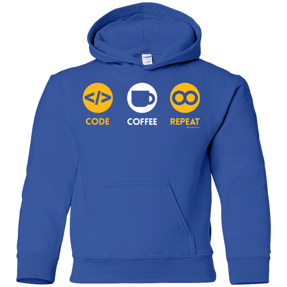 Sweatshirts Royal / YS Code Coffee Repeat Youth Hoodie