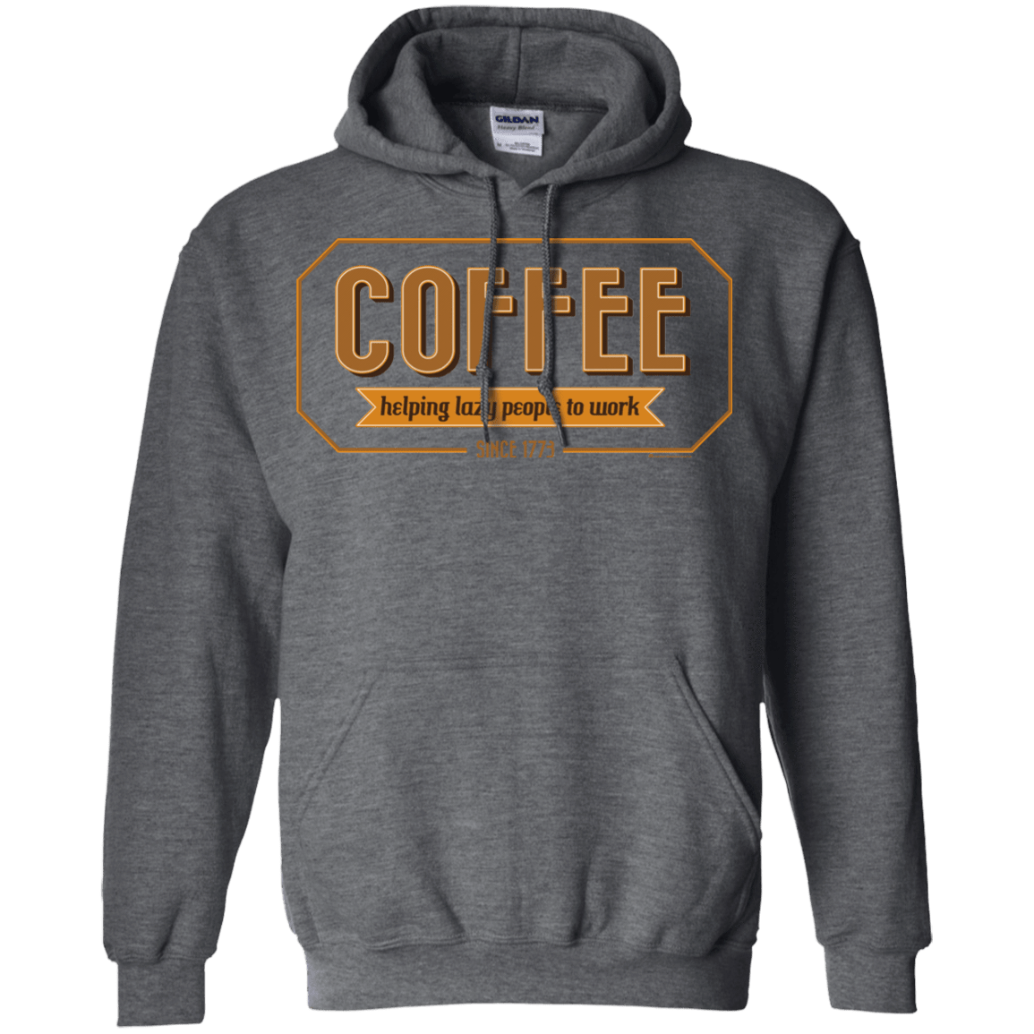 Sweatshirts Dark Heather / Small Coffee For Lazy People Pullover Hoodie
