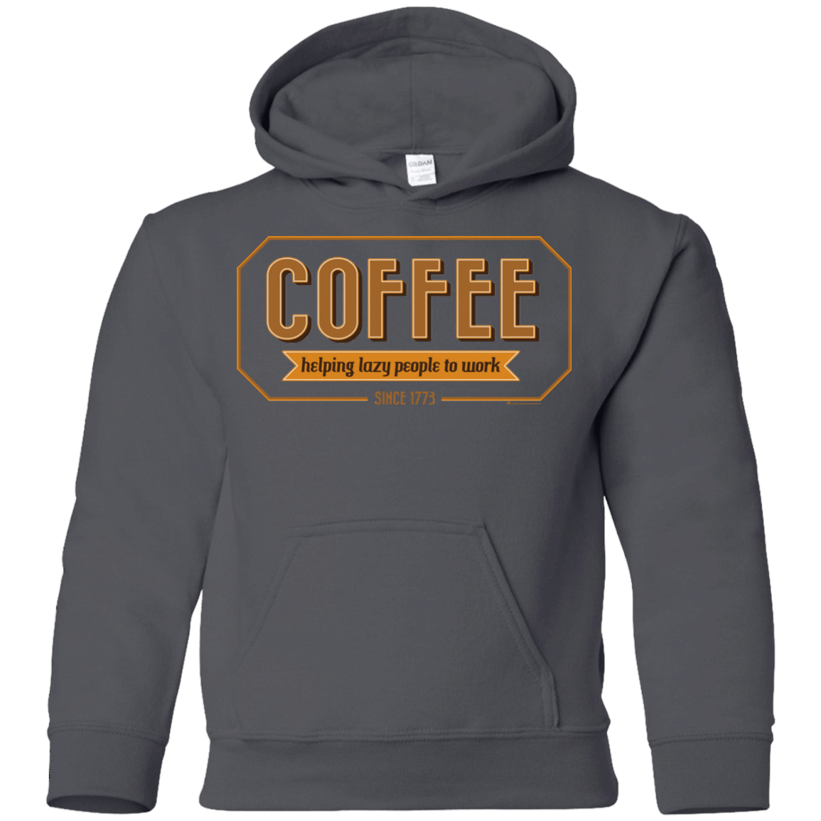 Sweatshirts Charcoal / YS Coffee For Lazy People Youth Hoodie