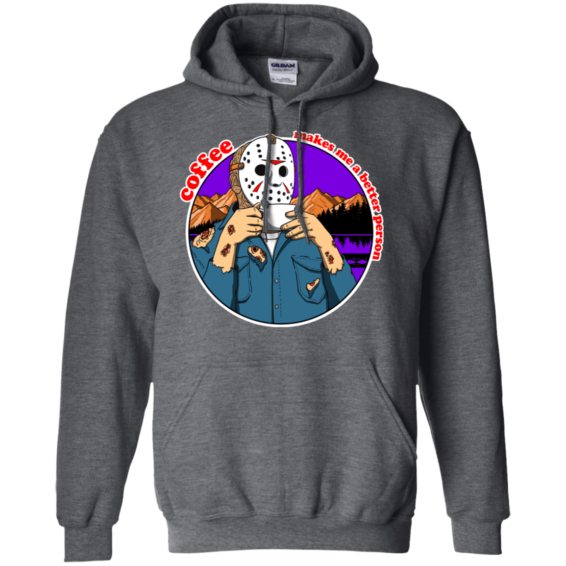 Sweatshirts Dark Heather / S Coffee Makes Me Better Pullover Hoodie