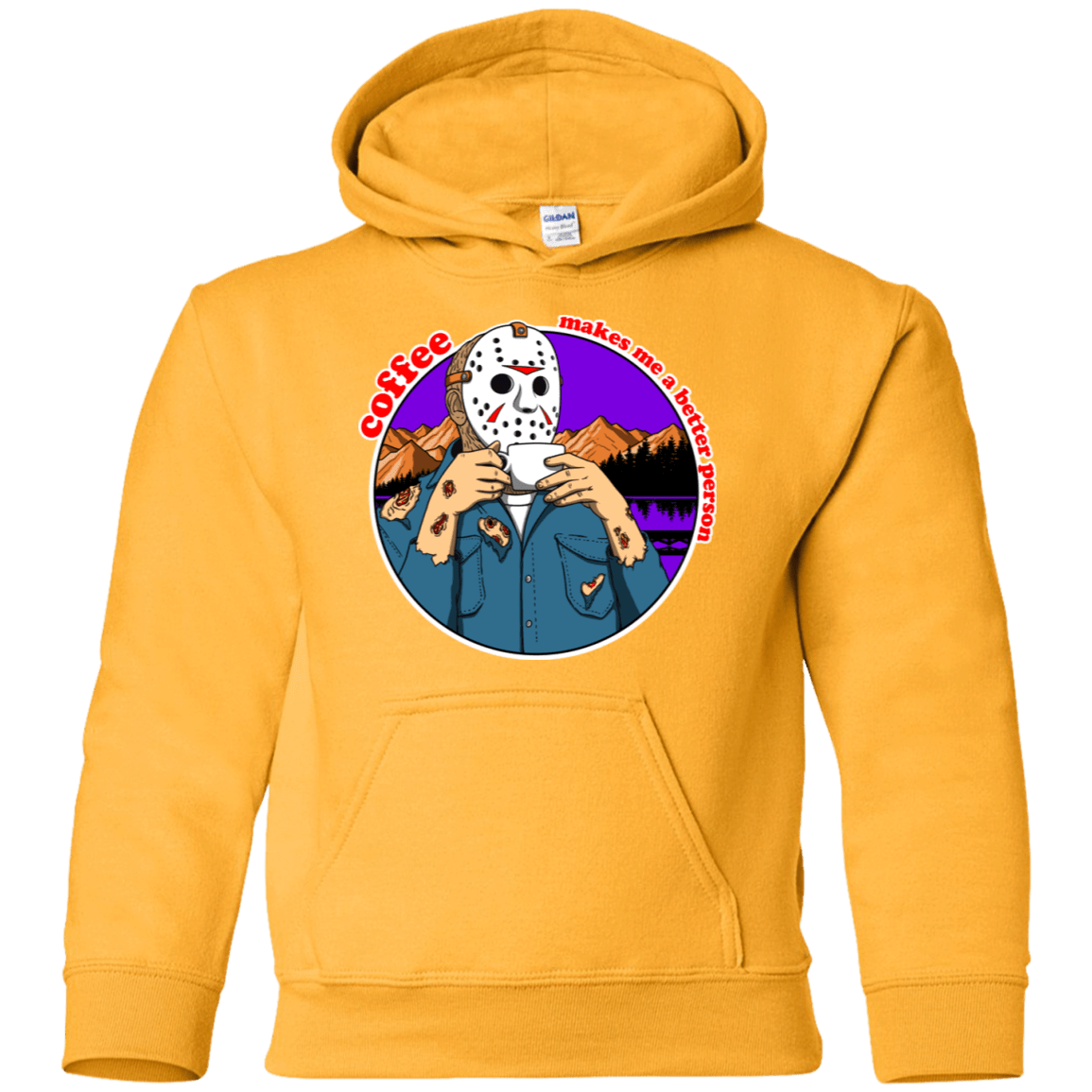 Sweatshirts Gold / YS Coffee Makes Me Better Youth Hoodie