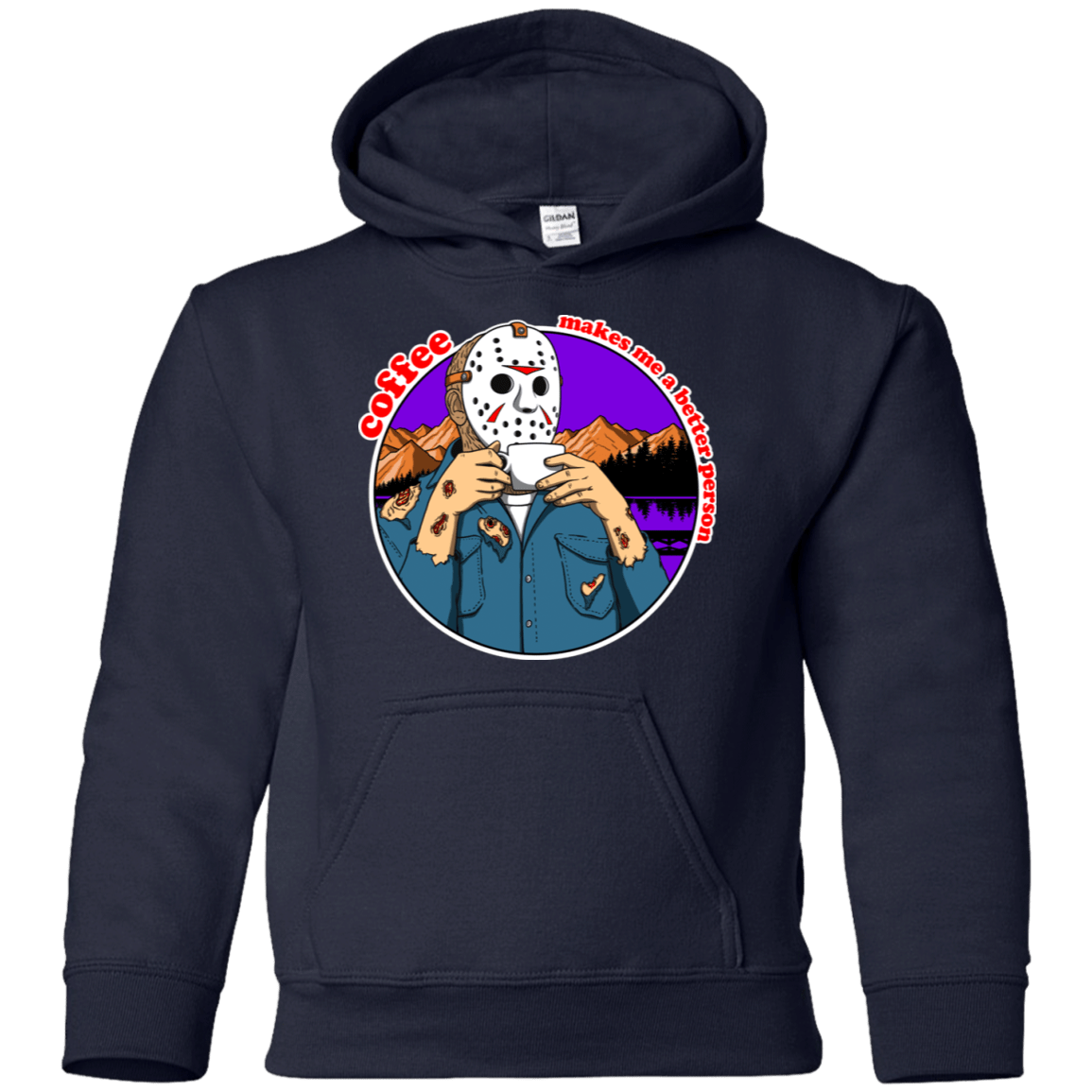 Sweatshirts Navy / YS Coffee Makes Me Better Youth Hoodie