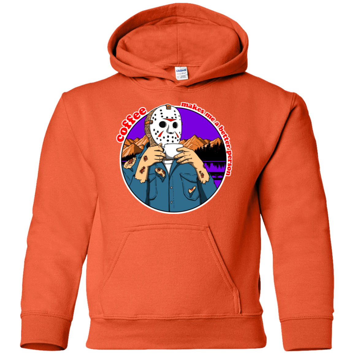 Sweatshirts Orange / YS Coffee Makes Me Better Youth Hoodie
