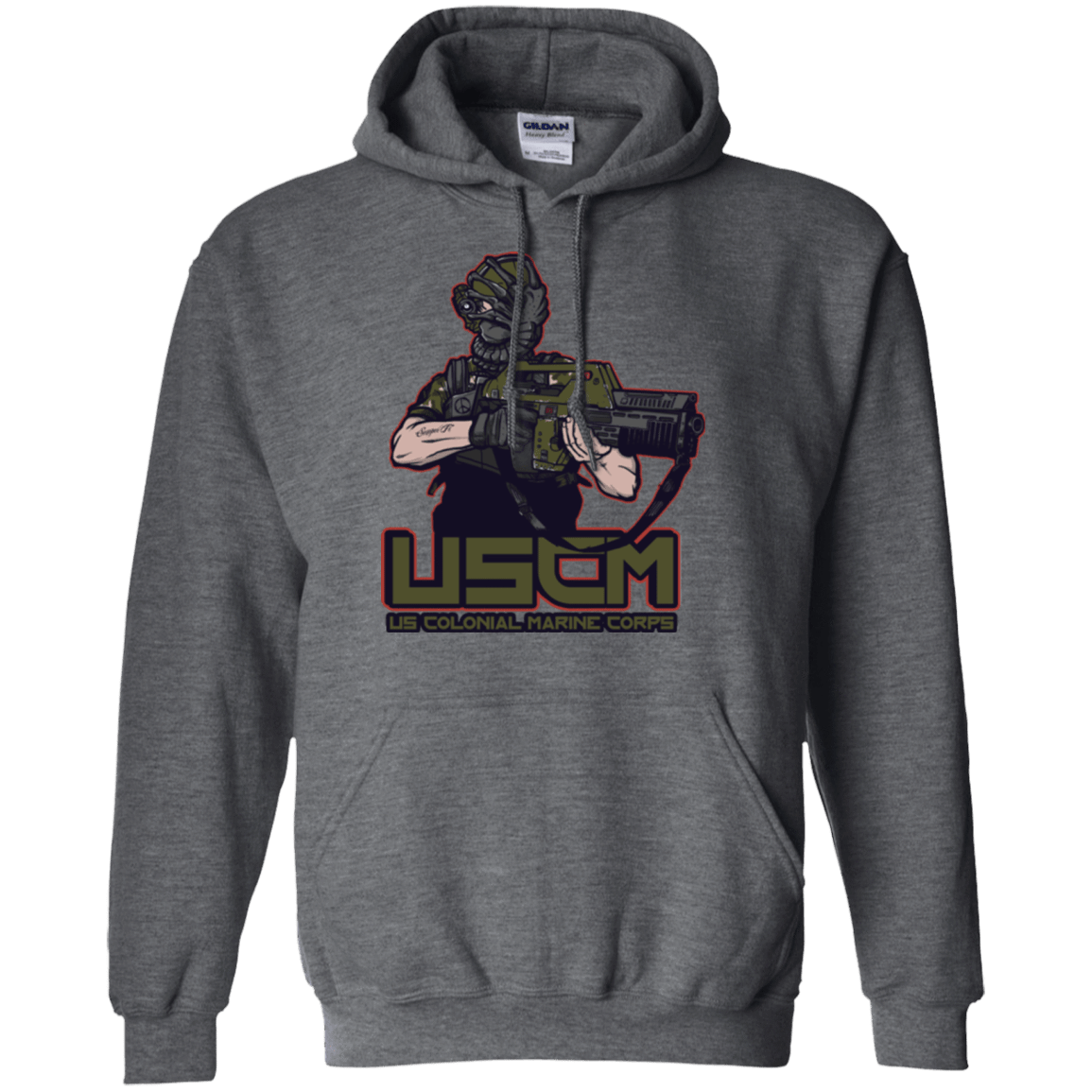 Sweatshirts Dark Heather / Small Colonial Facehugger Pullover Hoodie