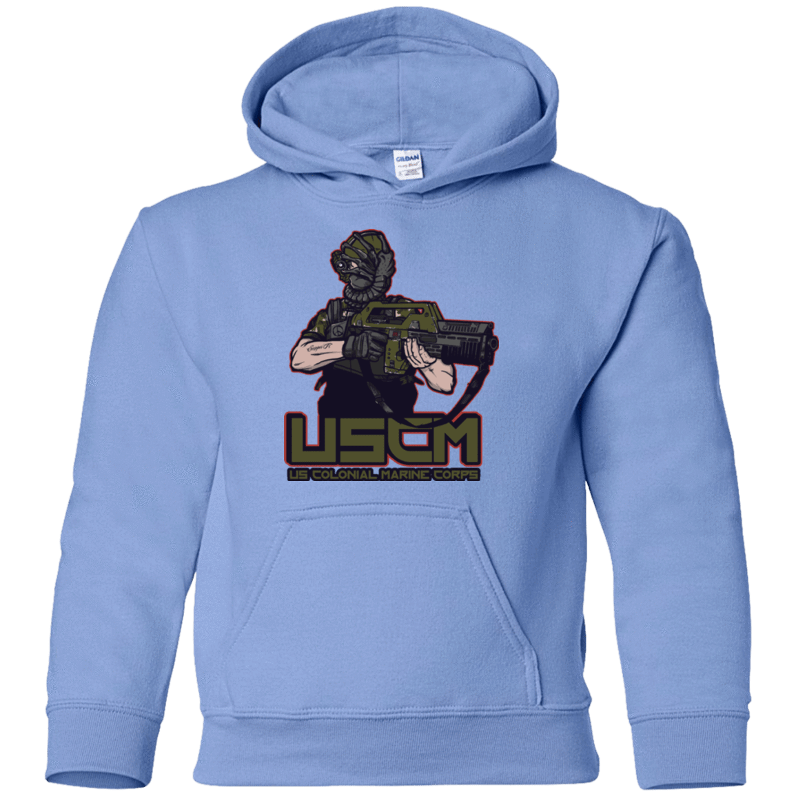 Sweatshirts Carolina Blue / YS Colonial Facehugger Youth Hoodie