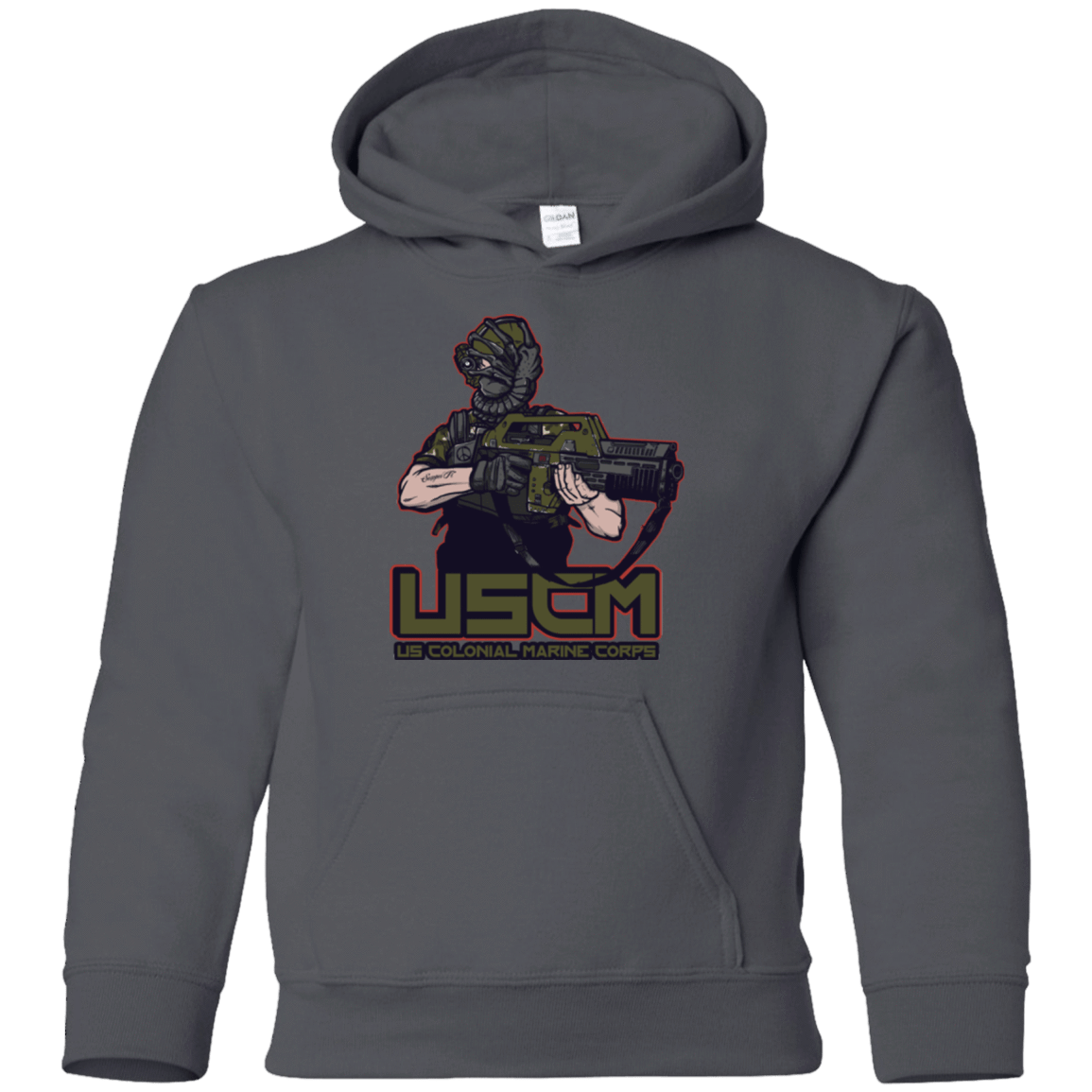 Sweatshirts Charcoal / YS Colonial Facehugger Youth Hoodie