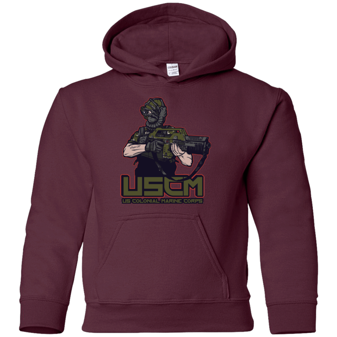 Sweatshirts Maroon / YS Colonial Facehugger Youth Hoodie