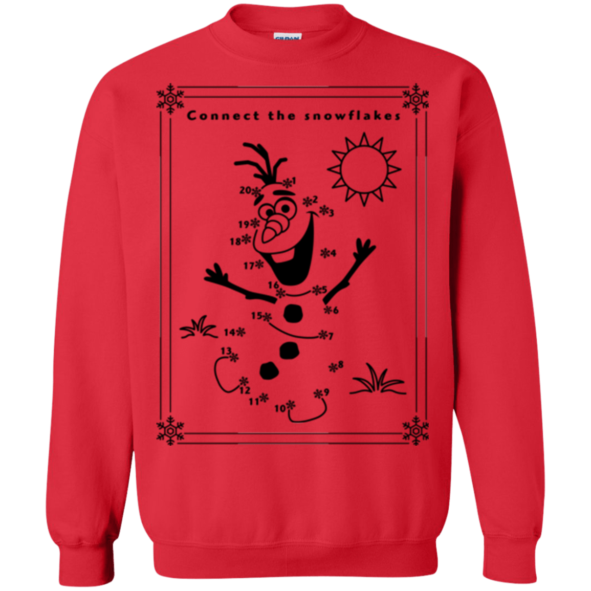 Sweatshirts Red / Small Connect the snowflakes Crewneck Sweatshirt