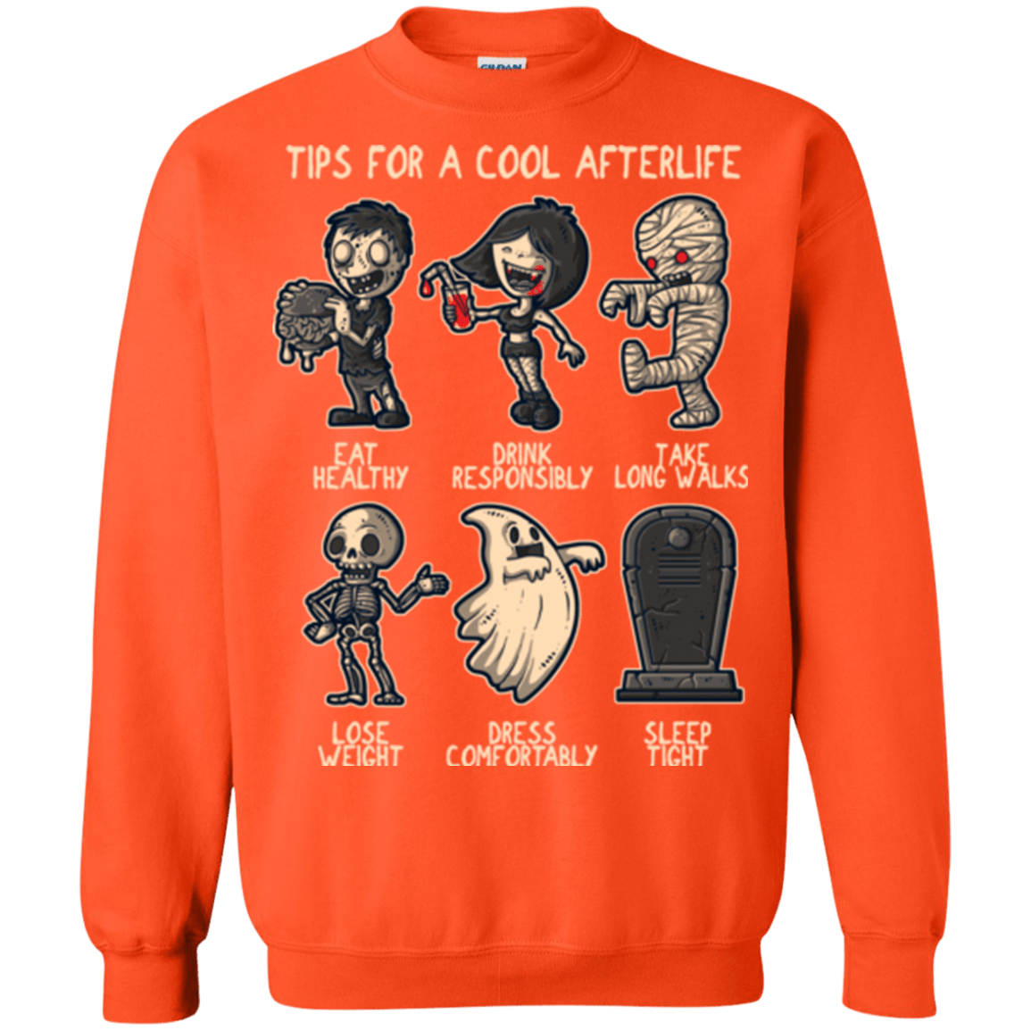 Sweatshirts Orange / Small Cool Afterlife Crewneck Sweatshirt