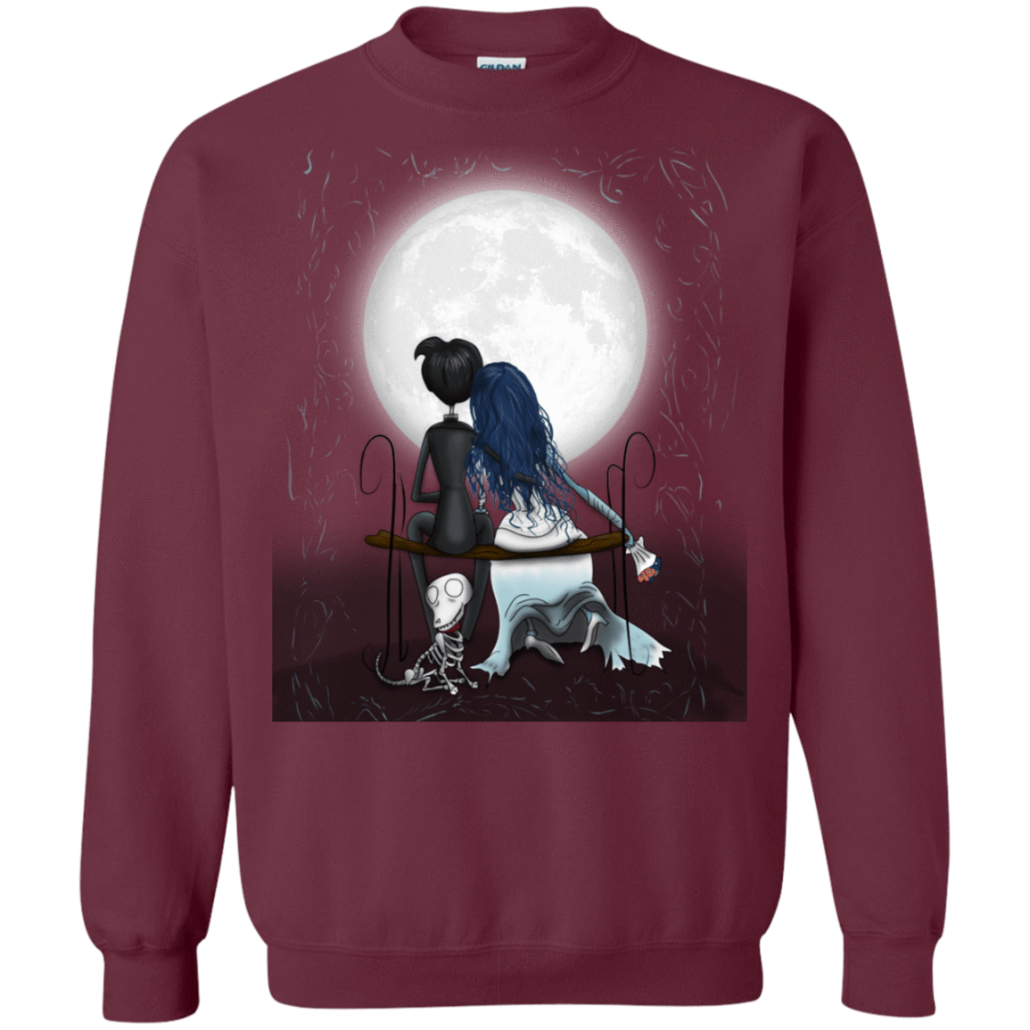 Sweatshirts Maroon / S Corpse Bride Love Crewneck Sweatshirt