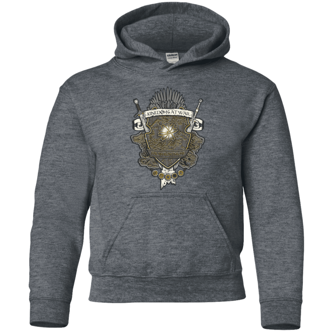 Sweatshirts Dark Heather / YS Crest of Thrones Youth Hoodie