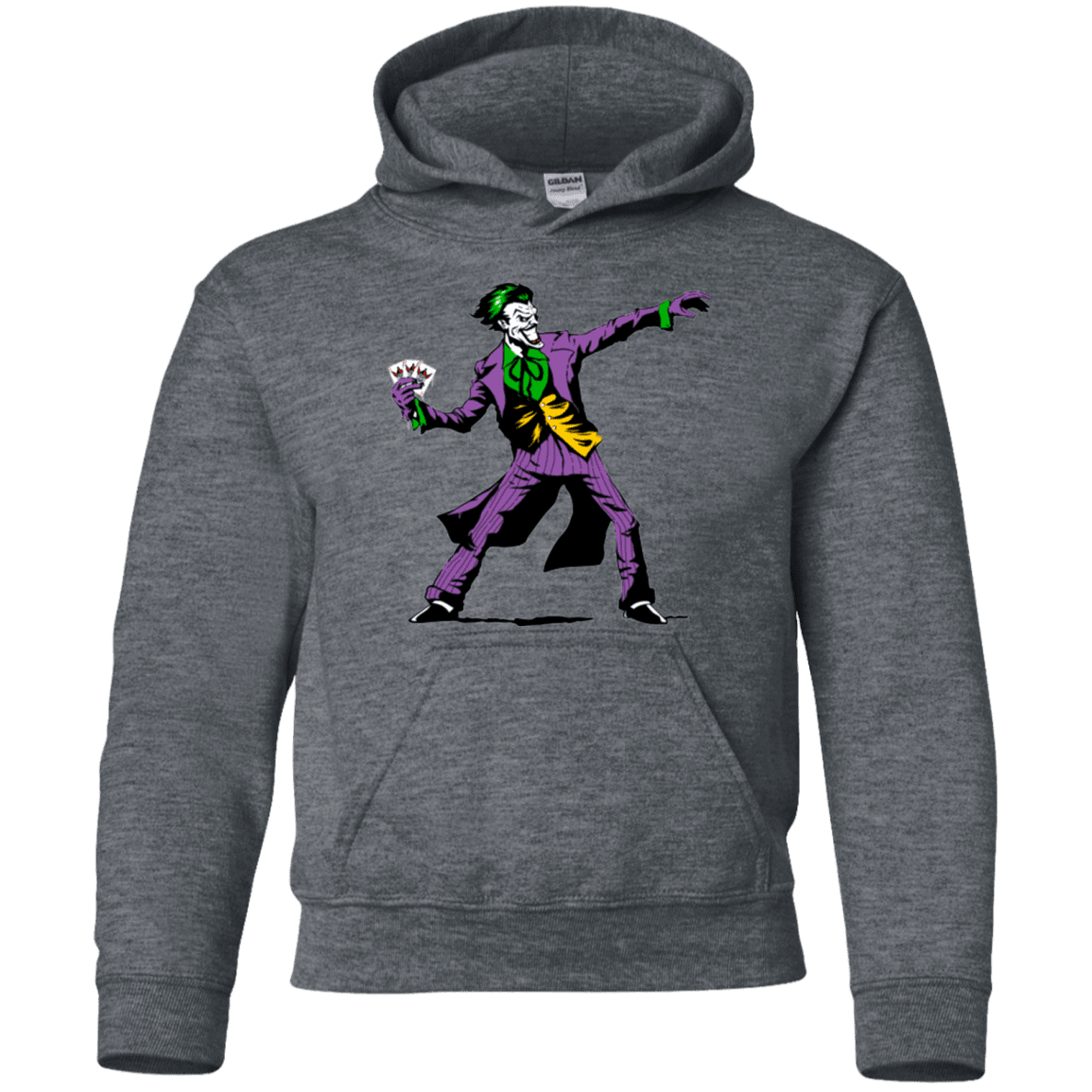 Sweatshirts Dark Heather / YS Crime Clown Banksy Youth Hoodie