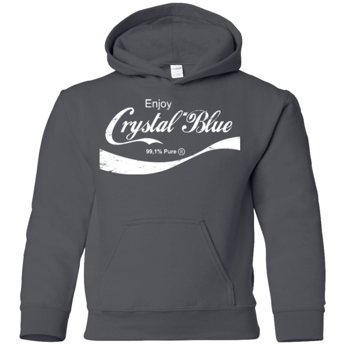 Sweatshirts Charcoal / YS Crystal Blue Coke Youth Hoodie