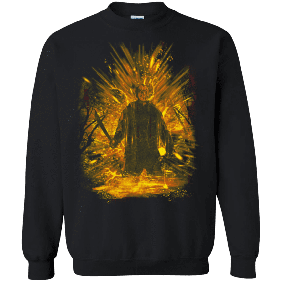 Sweatshirts Black / Small Crystal Lake Storm Orange Crewneck Sweatshirt
