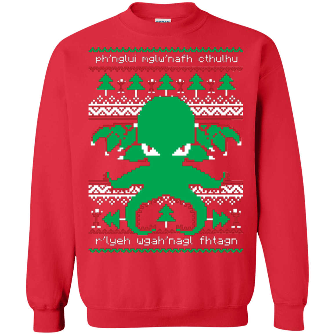 Sweatshirts Red / Small Cthulhu Cultist Christmas Crewneck Sweatshirt