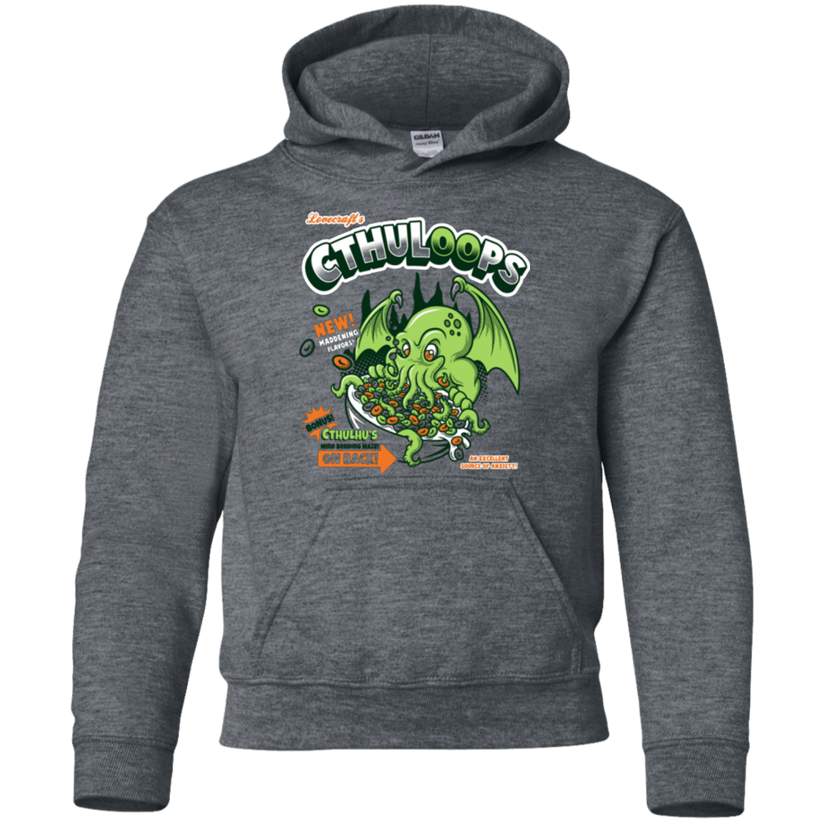 Sweatshirts Dark Heather / YS Cthuloops Youth Hoodie