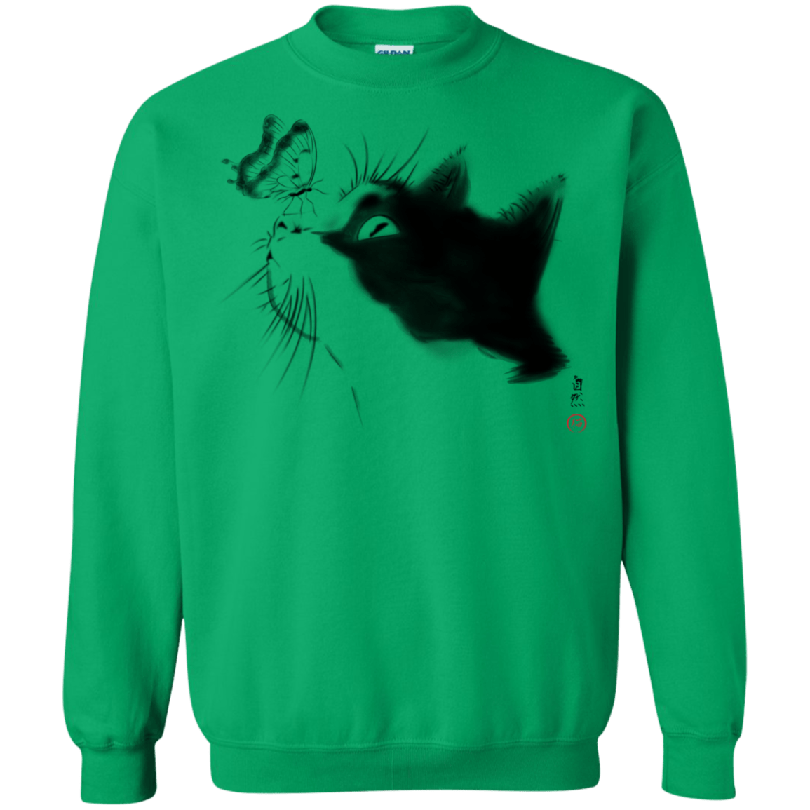 Sweatshirts Irish Green / S Curious Cat Crewneck Sweatshirt