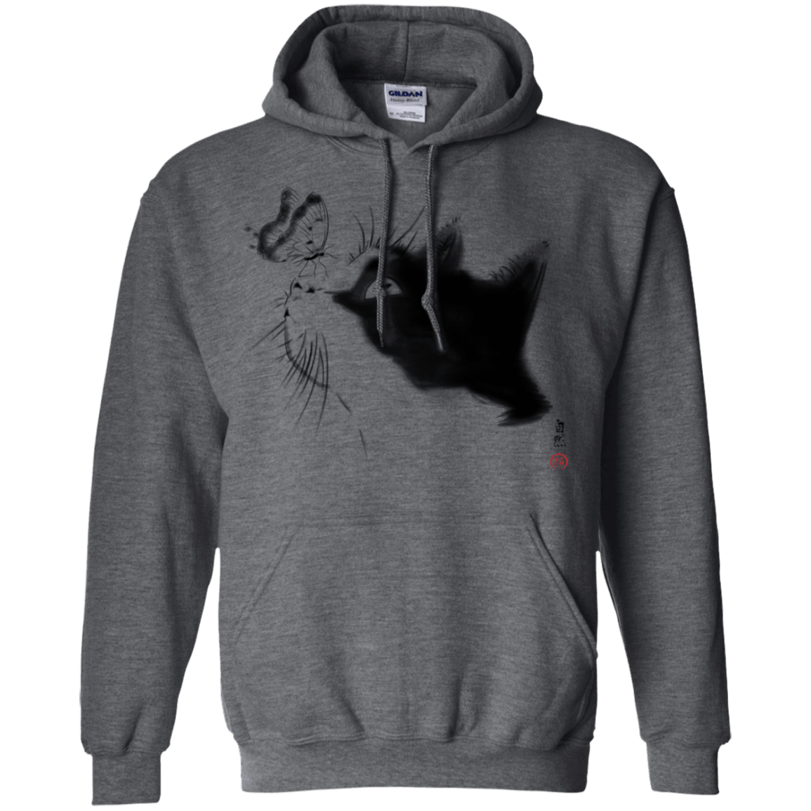Sweatshirts Dark Heather / S Curious Cat Pullover Hoodie