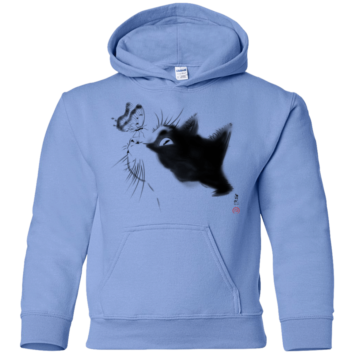 Sweatshirts Carolina Blue / YS Curious Cat Youth Hoodie