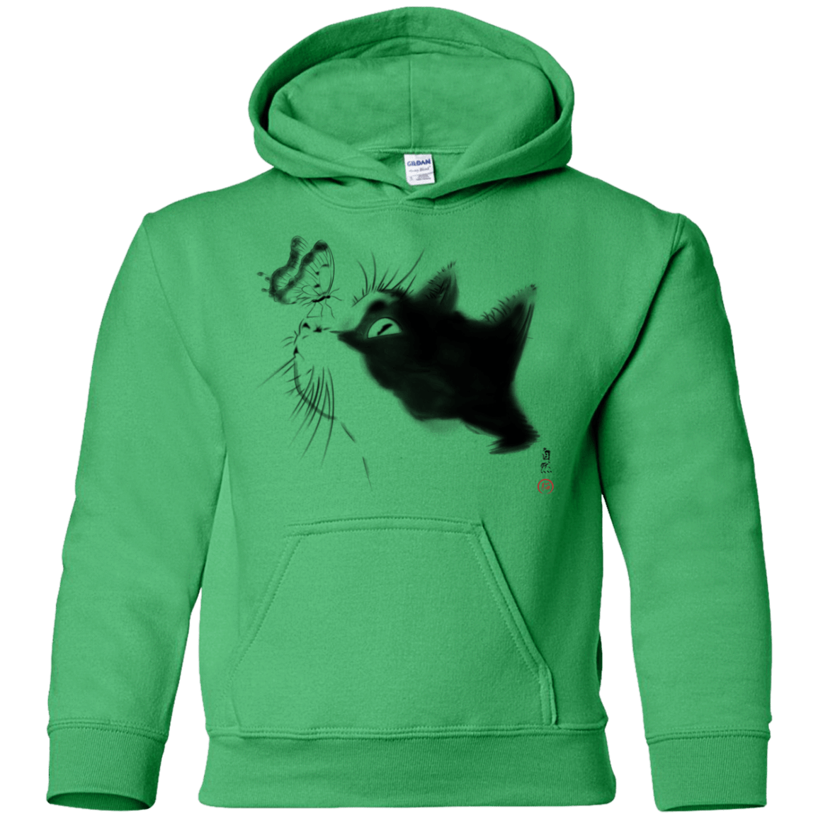 Sweatshirts Irish Green / YS Curious Cat Youth Hoodie