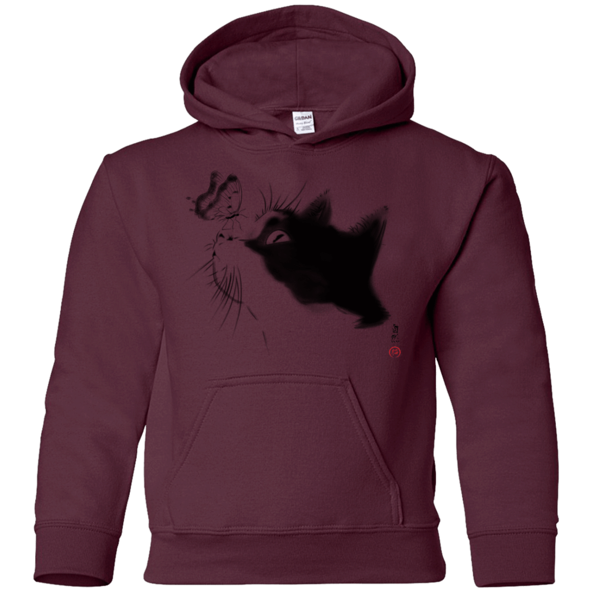 Sweatshirts Maroon / YS Curious Cat Youth Hoodie
