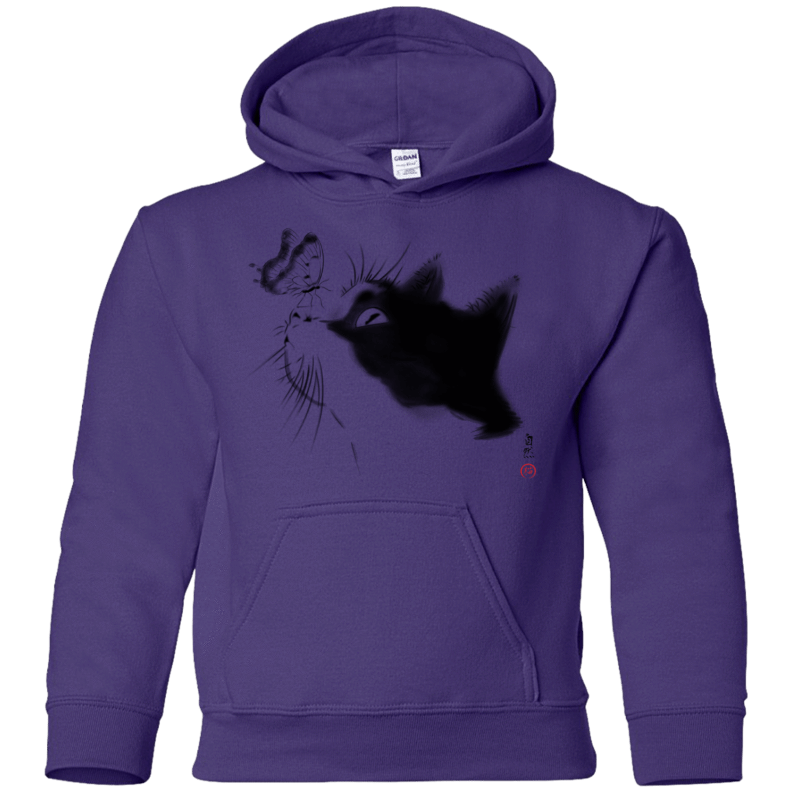 Sweatshirts Purple / YS Curious Cat Youth Hoodie