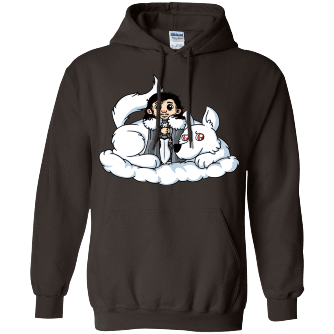 Sweatshirts Dark Chocolate / Small Cute Jon Snow and Ghost Pullover Hoodie