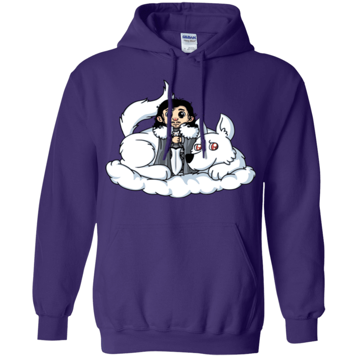 Sweatshirts Purple / Small Cute Jon Snow and Ghost Pullover Hoodie