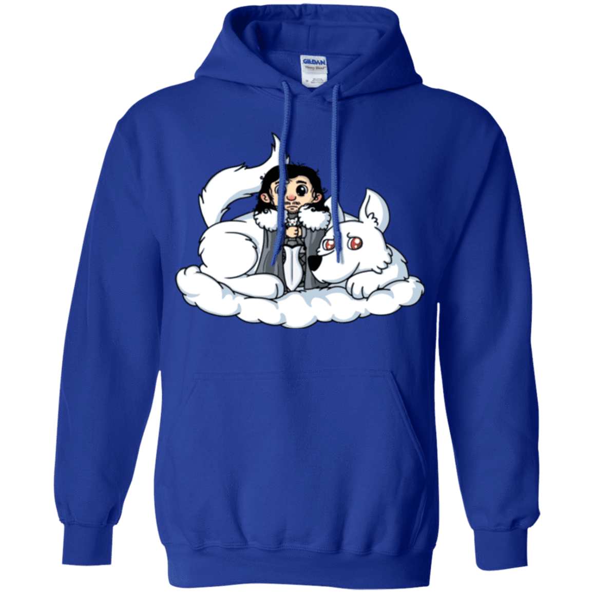 Sweatshirts Royal / Small Cute Jon Snow and Ghost Pullover Hoodie