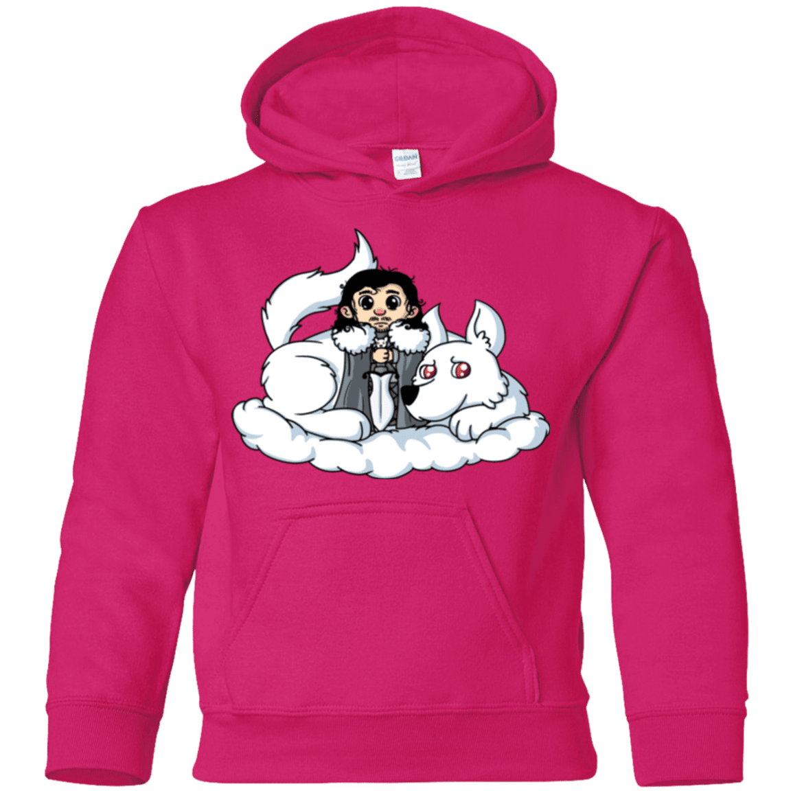 Sweatshirts Heliconia / YS Cute Jon Snow and Ghost Youth Hoodie