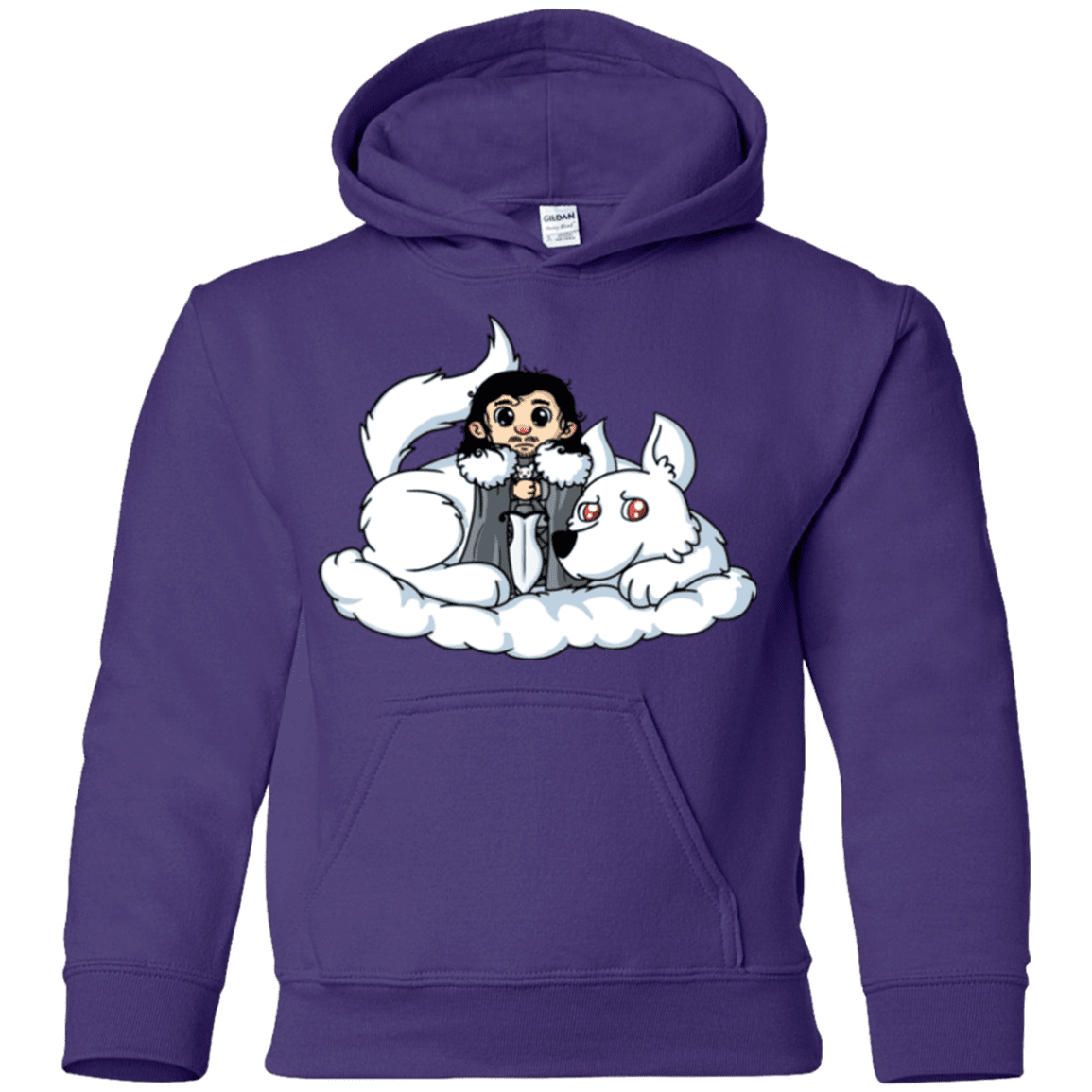 Sweatshirts Purple / YS Cute Jon Snow and Ghost Youth Hoodie