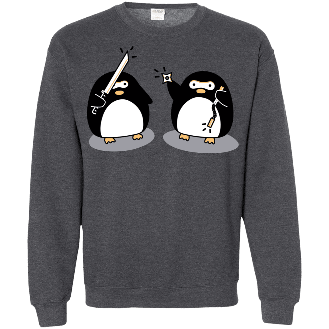 Sweatshirts Dark Heather / S Cute Ninja Penguins Crewneck Sweatshirt