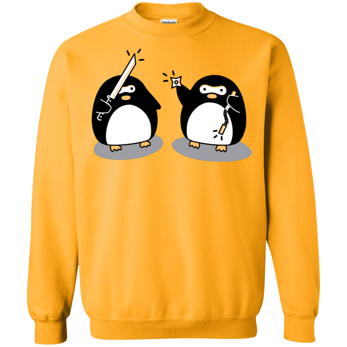 Sweatshirts Gold / S Cute Ninja Penguins Crewneck Sweatshirt
