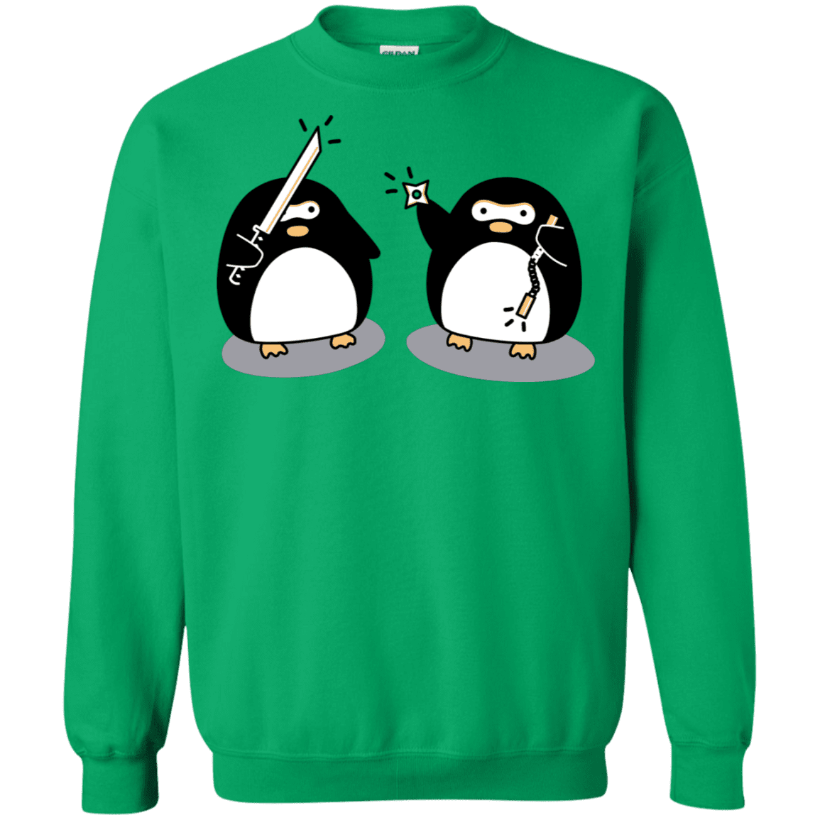 Sweatshirts Irish Green / S Cute Ninja Penguins Crewneck Sweatshirt