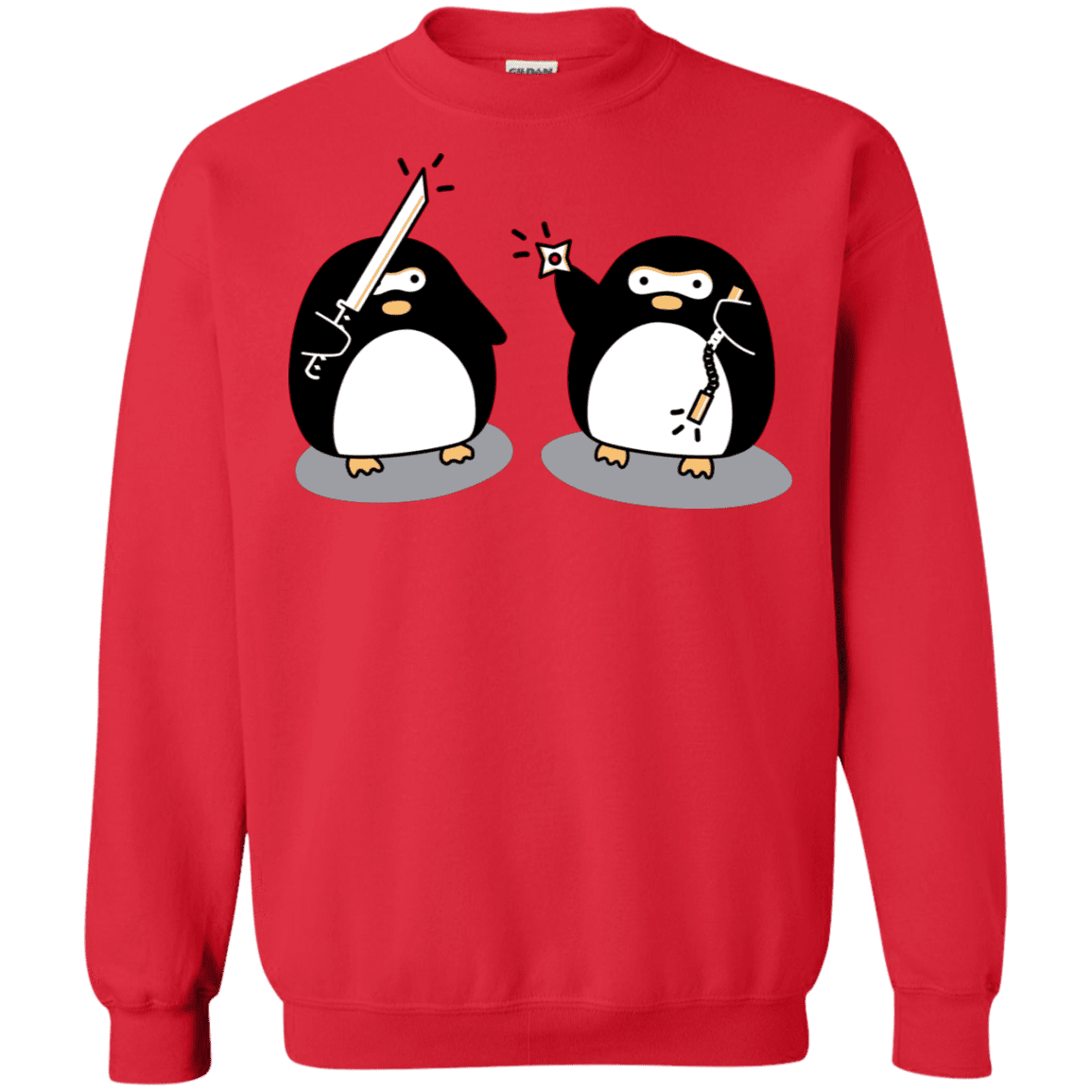 Sweatshirts Red / S Cute Ninja Penguins Crewneck Sweatshirt