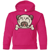 Sweatshirts Heliconia / YS Cute Pug and Bone Youth Hoodie